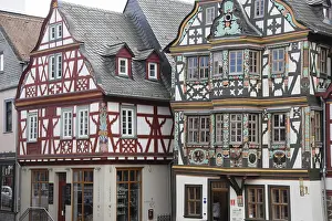 German Half Timbering Construction Drucke: Timber-frame, bay window, facade