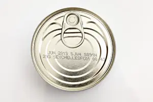 Studio Still Life Photos Drucke: Tin with origin note and expiration date