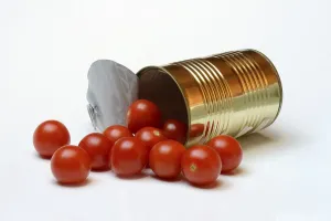 Canned Food Photography Drucke: Tinned tomatoes, cherry tomatoes