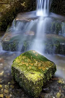 Summer Waterfall Photography Drucke: Tiny Waterfall in Sussex