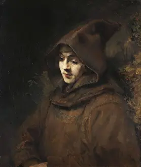 Drucke von Titus in einem Mönchsgewand (1660), Werk von Rembrandt Harmenszoon van Rijn (geboren am 15. Juli 1606 in Leiden, gestorben am 4) Rembrandt Van Rijn Drucke: Titus in Mönchskutte (1660)