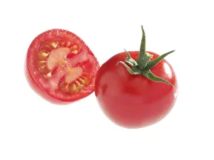 Tomato Nutrition Drucke: Tomatoes, whole and half