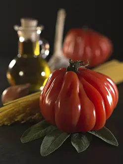 Vegetable Pasta Dish Drucke: Tomatoes and other ingredients for pasta