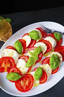 Olive Oil Nutrition Facts Drucke: Tomatoes with mozzarella and basil