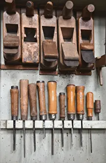 Handicrafts And Craftsman Drucke: Tools in a joinery