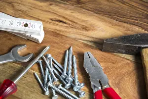 Handmade Craftsman Tools Drucke: Tools on wood