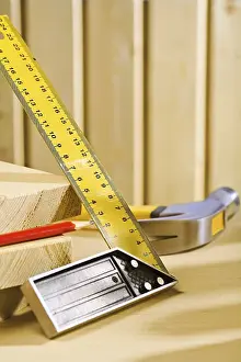 Handicraft Industry Tools Drucke: Tools on wooden table