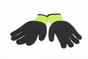 Construction Glove Drucke: Tools, work gloves with anti-slip surface