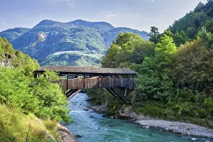 Northern Italy Deserted Places Drucke: Torggele bridge over the Eisack