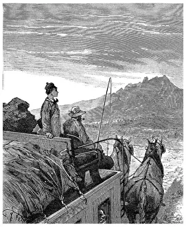 Tour De France Drucke: Ein kleiner Franzose im Tour de France, eine alte Illustration aus dem Jahr 1880.