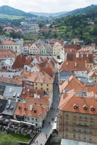 UNESCO World Heritage Site View Drucke: Town view from the castle tower