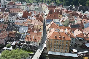 Cultural Monument In Central Europe Drucke: Town view from the castle tower
