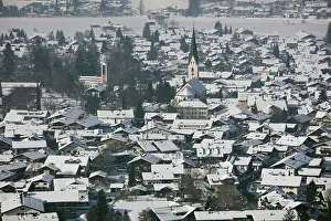 Snow Covered Church Building Drucke: Townscape in winter, Oberstdorf