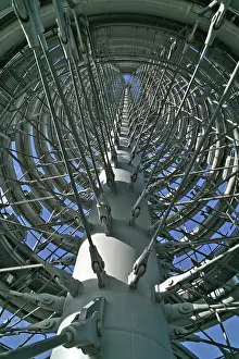 Munich Architecture Drucke: Trade fair tower from the inside