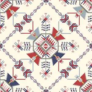 Drucke von Traditionelle bulgarische Stickerei-Vektormuster Geometrische Formen Drucke: Traditionelle bulgarische Stickerei-Vektormuster