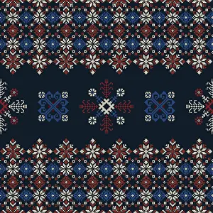 Drucke von Traditionelle lettische Stickerei ohne Nahtmuster, Vektorillustration Lettland Drucke: Traditionelle lettische Stickerei-Muster ohne Naht.