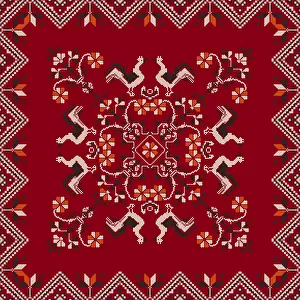 Traditional Polish Embroidery Drucke: Traditional Polish embroidery vector pattern