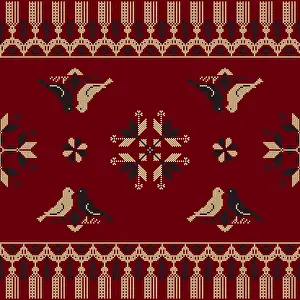 Retro Style Embroidered Design Drucke: Traditional Polish embroidery vector pattern