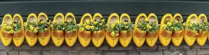 Zaanse Schans Village Drucke: Traditionally decorated yellow clogs