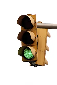 Green Traffic Light Drucke: Traffic light with green light