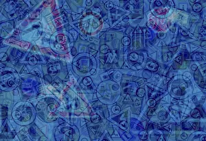Collage Drucke: Verkehr und Ordnungsthema zeigt eine Collage mit vielen verschiedenen deutschen Verkehrszeichen aufeinander