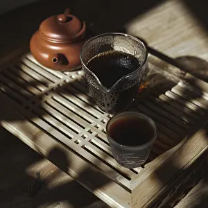 Freshly Brewed Tea Drucke: A tranquil tea setup with a delicate teapot