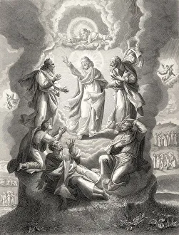 Digitally Restored Engravings Drucke: The Transfiguration of Jesus, New Testament