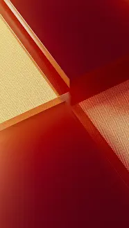 Geometric Patterns Art Drucke: Translucent crystals form an abstract background with warm tones and geometric patterns