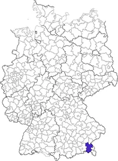 Southern Germany Geography Drucke: Traunstein district, in Bavaria