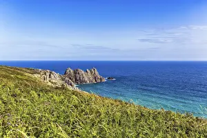 Cornwall England Drucke: Treen Cliffs, South West Coast Path