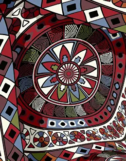 Cultural Heritage Site Image Drucke: Tribal art background composition