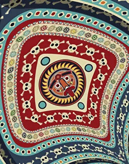 Cultural Heritage Site Image Drucke: Tribal art background composition