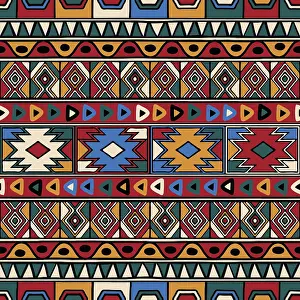 Tribal Ethnic Background Drucke: Tribal ethnic background. Vector seamless pattern design for background