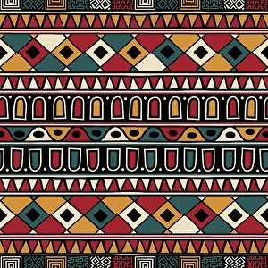 Traditional Indian Art Drucke: Tribal ethnic background. Vector seamless pattern design for background