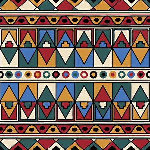 UNESCO World Heritage Site Image Drucke: Tribal ethnic background. Vector seamless pattern design for background