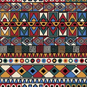 UNESCO World Heritage Site Image Drucke: Tribal ethnic background. Vector seamless pattern design for background