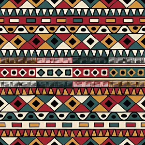 Traditional Indian Art Drucke: Tribal ethnic background. Vector seamless pattern design for background