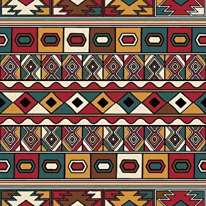 Tribal Ethnic Background Drucke: Tribal ethnic background. Vector seamless pattern design for background