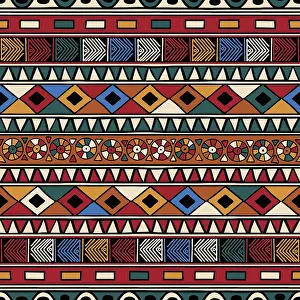 Traditional Indian Art Drucke: Tribal ethnic background. Vector seamless pattern design for background
