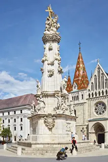 Budapest Urban Environment Photos Drucke: Trinity Column, Budapest, Hungary