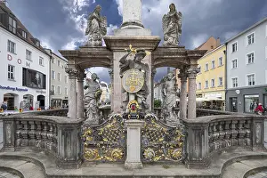 Close Up German Architecture Drucke: Detail of the Trinity Column, erected by the citizens in 1704
