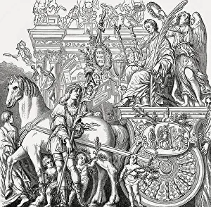 Julius Caesar Illustration Drucke: The Triumph of Gaius Julius Caesar