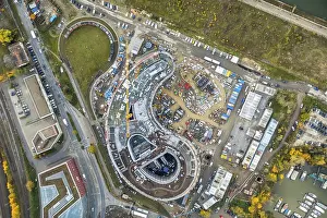 Dusseldorf Construction Site Drucke: Trivago headquarters under construction