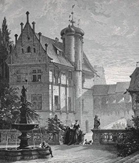Southern Germany Palaces Drucke: The Tucherschloss Palace in Nuremberg in 1880
