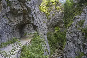 Eroded Landscape Austria Drucke: Tunnel in the gorge along the Schrottner path
