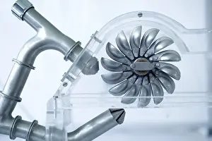 Scientific Research Lab Equipment Drucke: Turbine model in a through-flow testing laboratory