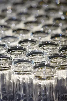 Deserted Tableware Drucke: Turned-over waterglasses