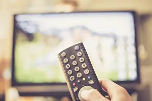TV Remote Control Drucke: TV remote control in the foreground