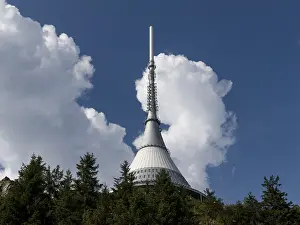 Radio Communication Mast Drucke: TV tower and Hotel Jestěd