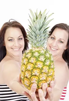 Vitamin Rich Fruit Drucke: Twins with pineapple